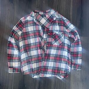 Women’s Plaid Flannel Shirt - Size L